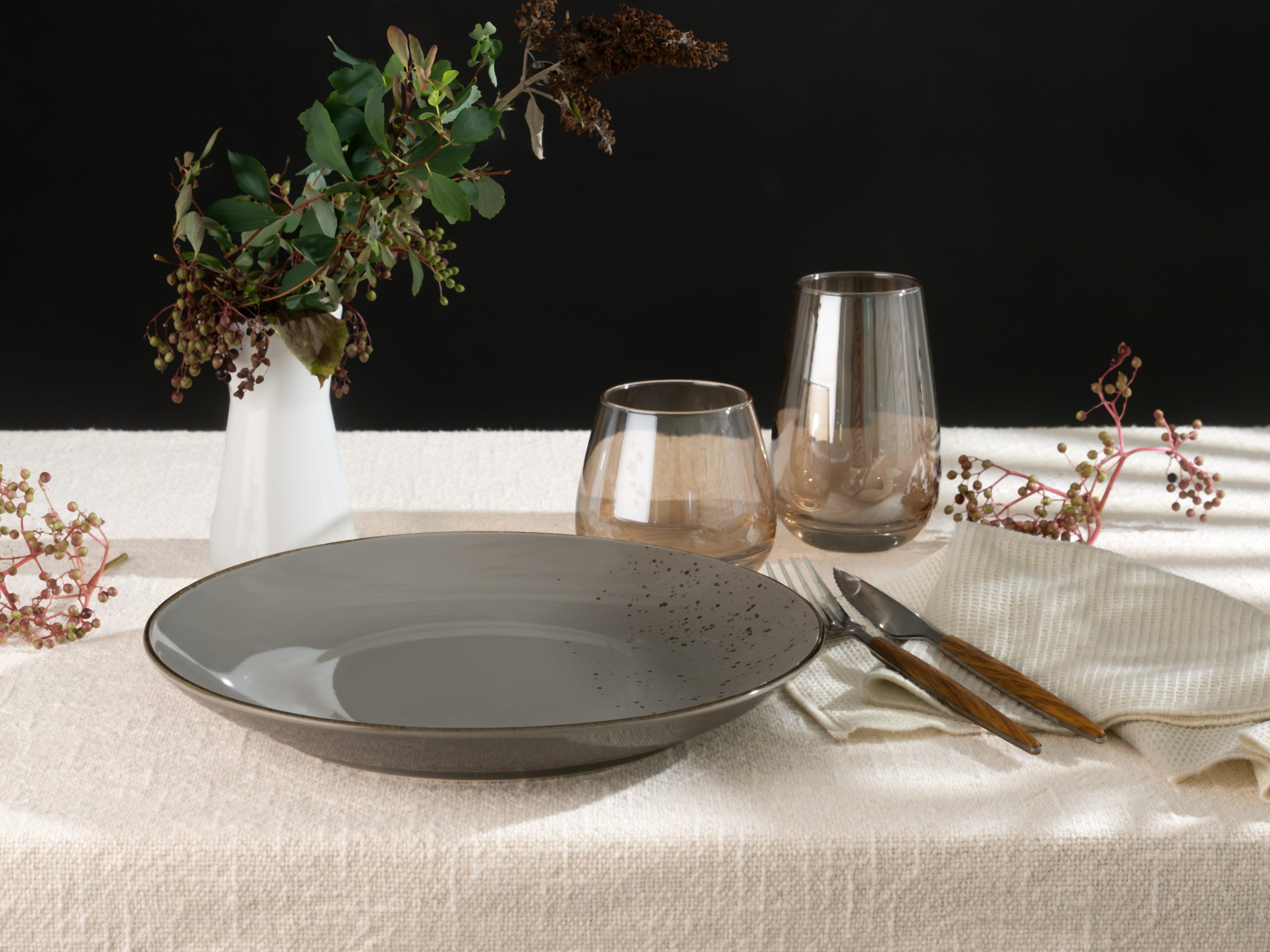 creaTable Speiseteller Essteller NATURE COLLECTION, (6 St), Teller Set für 6 Personen, Ø 27 cm, Steinzeug, flache Teller – Bild 4 von 5