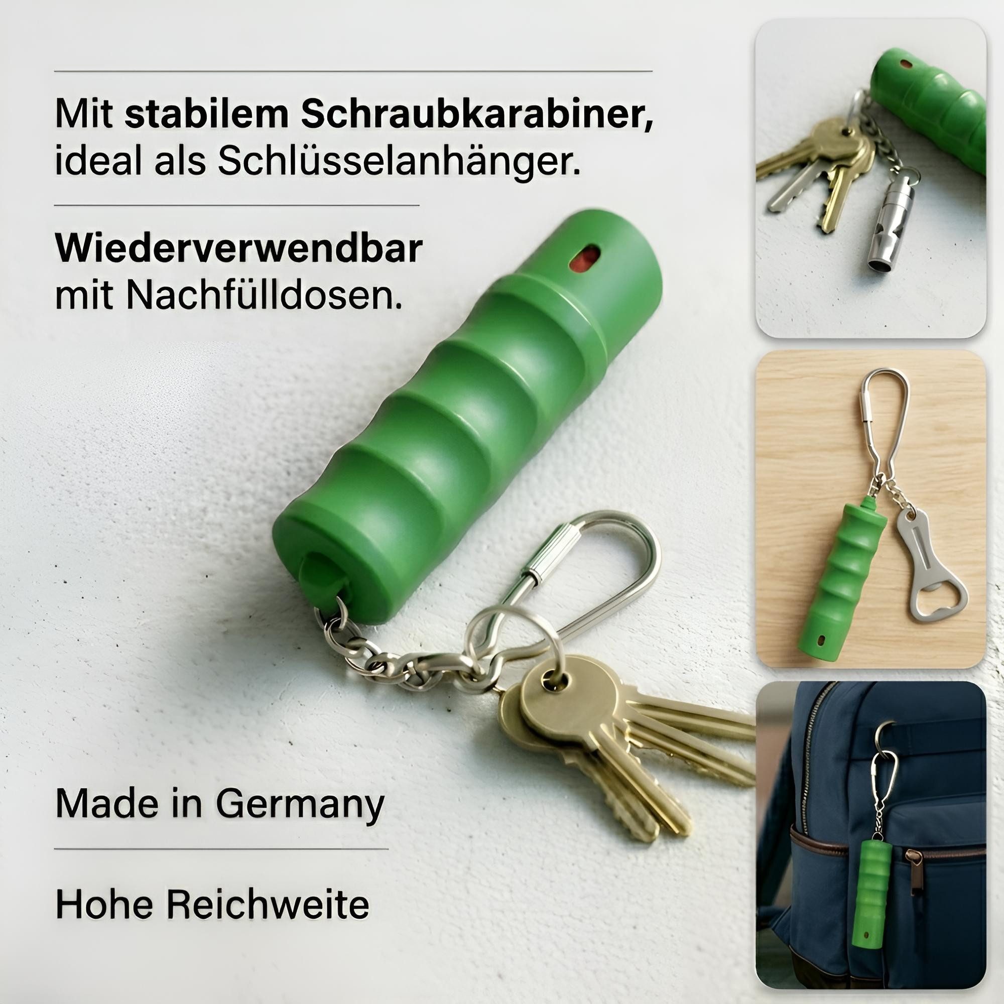 KKS Tierabwehrspray Pfefferspray Schlüsselanhänger 15ml Tierabwehrspray – Made in Germany, Tierabwehr - Sicherheit für unterwegs - Stabiler Schlüsselanhänger, F – Bild 2 von 4
