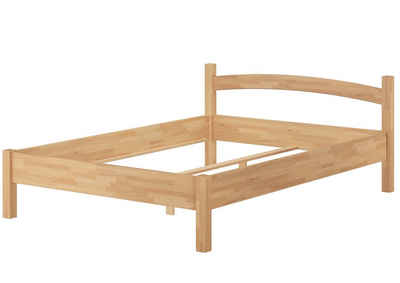 ERST-HOLZ Bett Doppelbett 140x200 Buche massiv ohne Rost, Buchefarblos lackiert