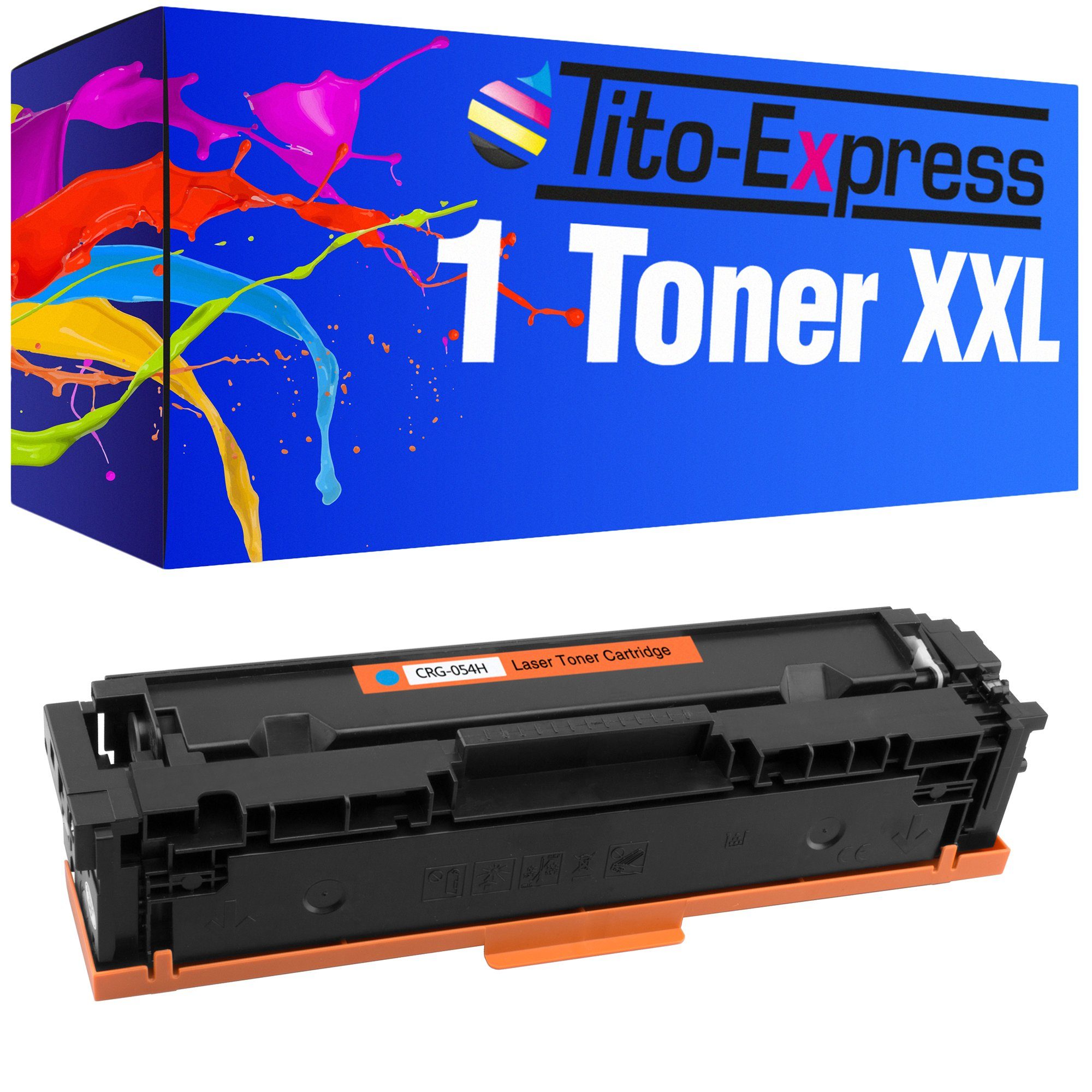 Tito-Express PlatinumSerie Tonerpatrone Toner mit Chip ersetzt Canon CRG-054H CRG-054 H CRG054H Cyan (3027C002)