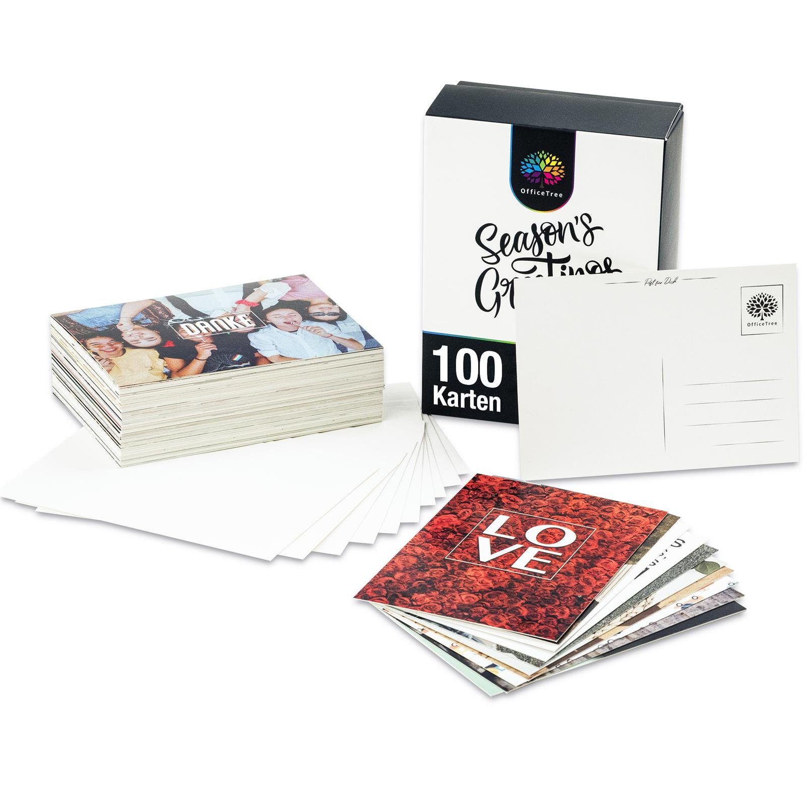 100er OfficeTree Set Postkarte Postkarten A6, mit 10 Briefumschlägen