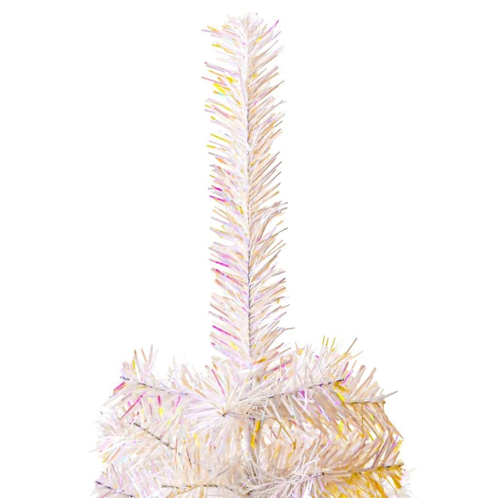 Spitzen Weihnachtsbaum Künstlicher 150 cm Künstlicher vidaXL Weihnachtsbaum Schillernde PVC Weiß