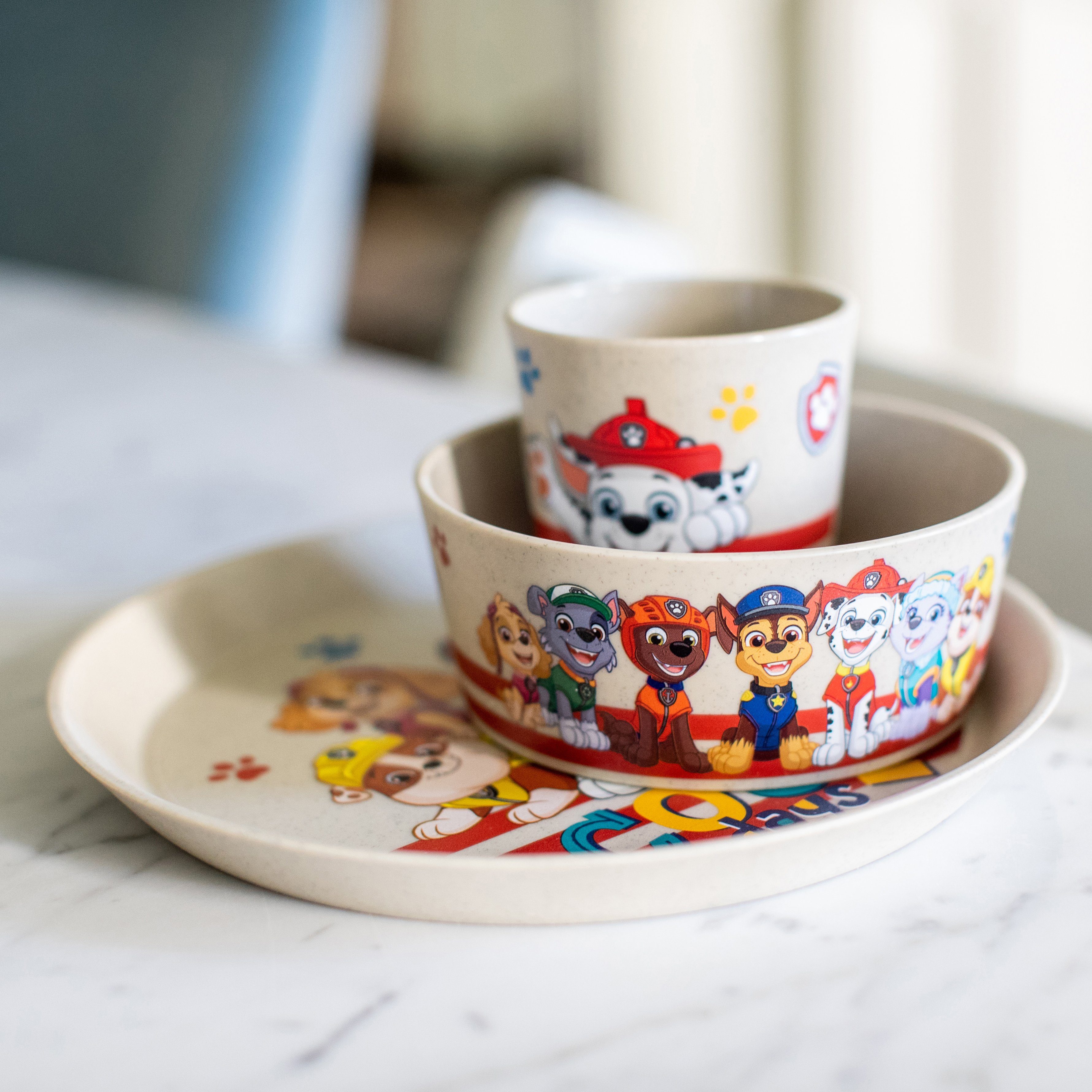 KOZIOL Kindergeschirr-Set CONNECT PAW PATROL (3-tlg), 1 Personen, Kunststoff, Made in Germany. Biozirkulärer Kunststoff, 400 ml
