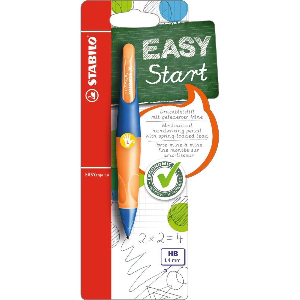 STABILO Bleistift Druckbleistift EasyErgo 1,4mm L ultramarinblau- neonorange Linkshänder