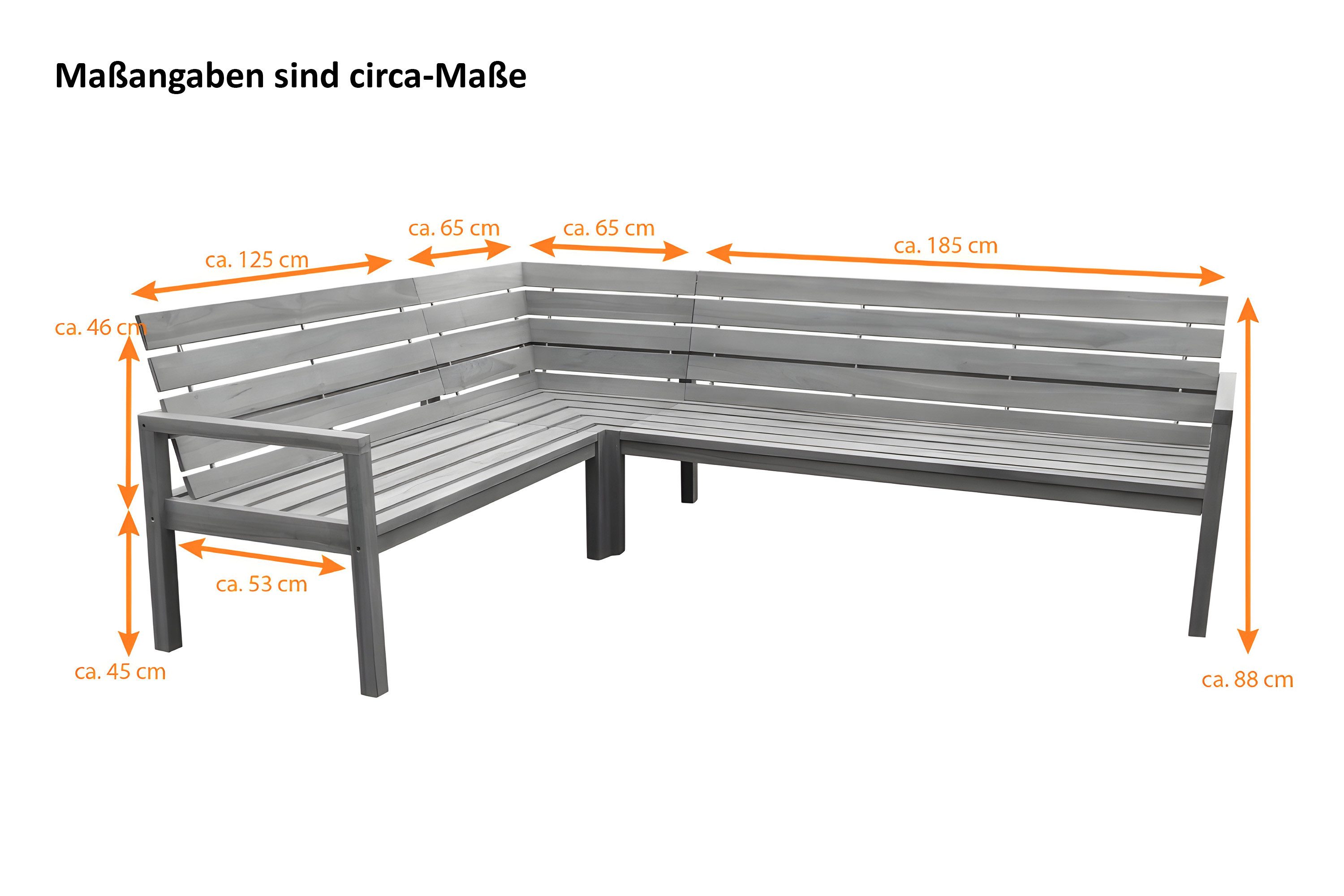 SAM® Gartenbank Waterloo, Teakholz massiv, Eckbank, viel Platz