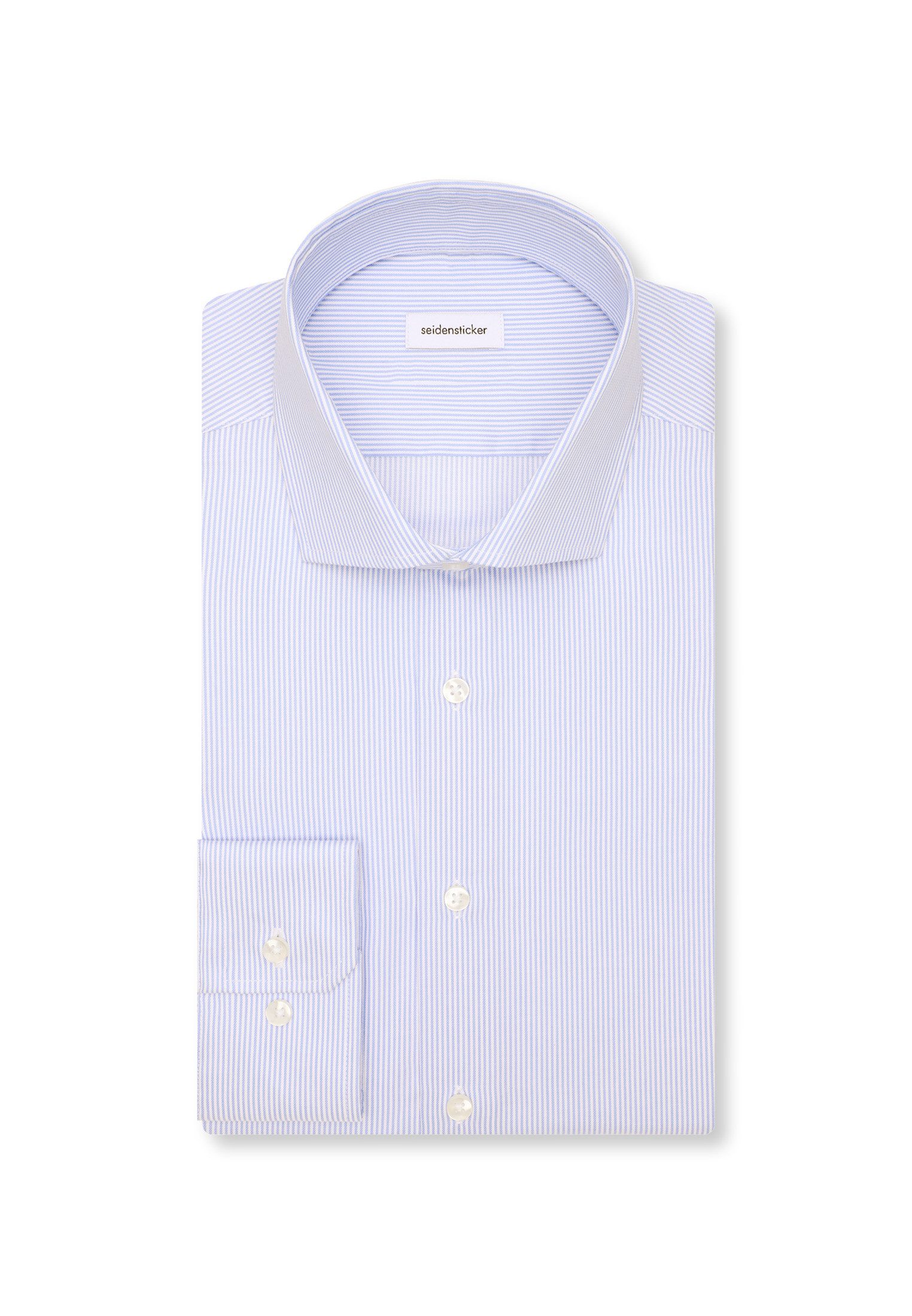 seidensticker Businesshemd Schwarze Rose Slim 1/1 Kentkragen Gestreift