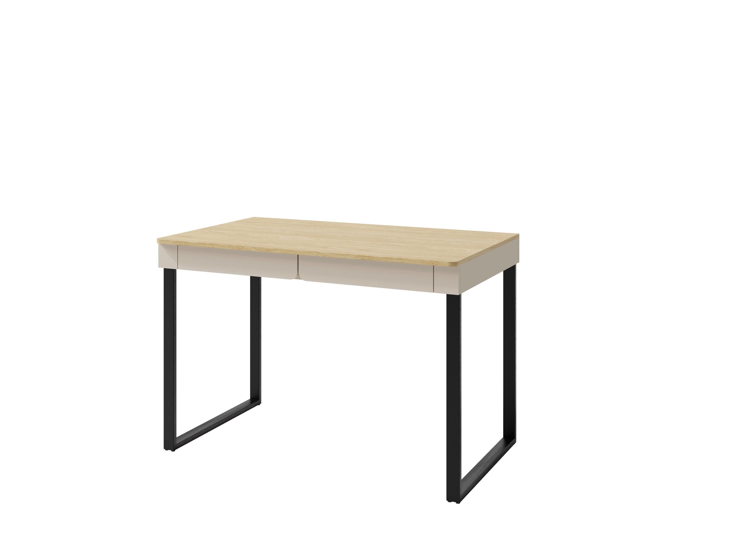 Masseno Schreibtisch MURO 125 x 74,5 cm mit 2 Schubladen Beige