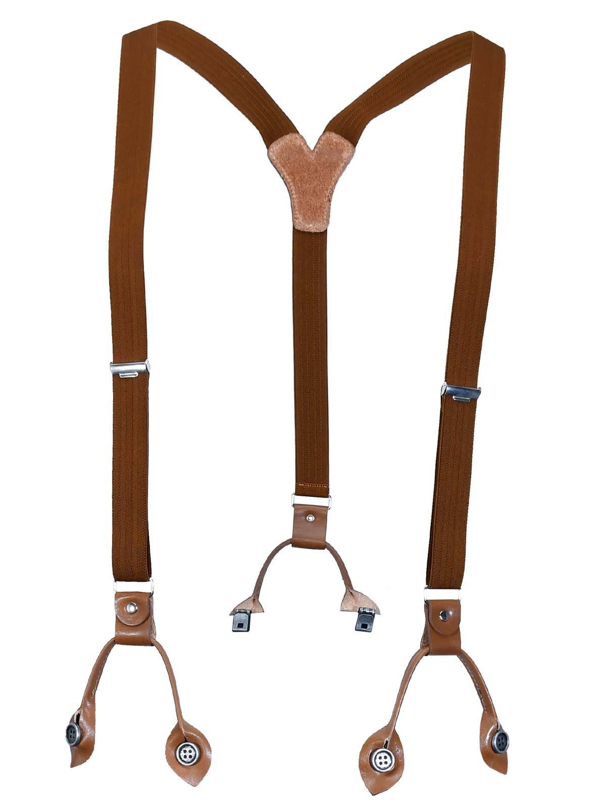 LLOYD Men’s Belts Hosenträger LLOYD-Hosenträger 25 mm uni cognac Lederrückenteil und Roll-Clips | Hosenträger