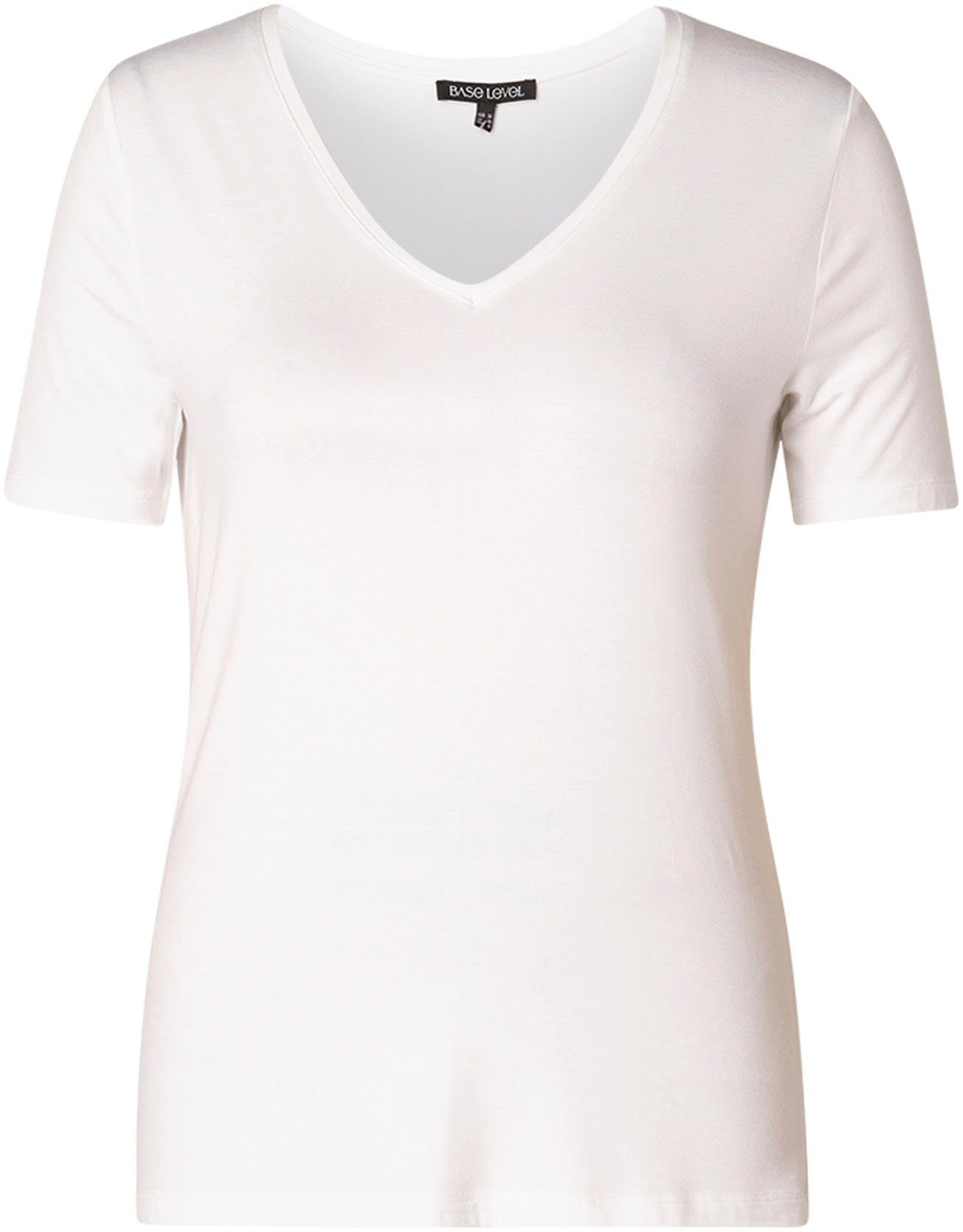 Level white T-Shirt Base V-Ausschnitt mit