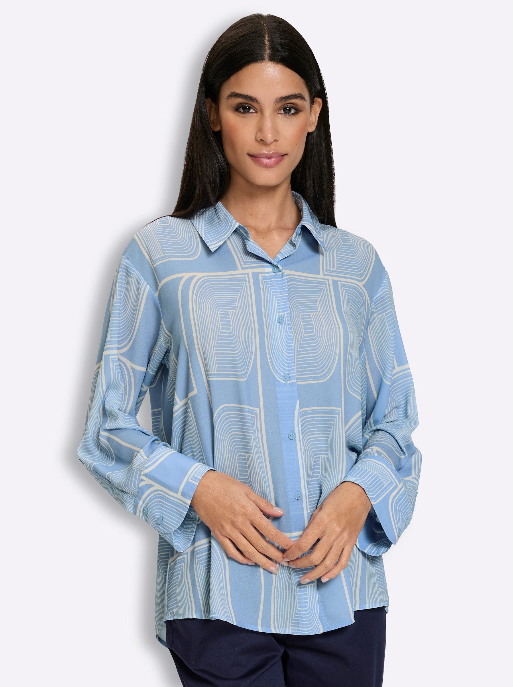 heine Klassische Bluse Druck-Bluse Langarm