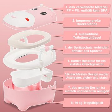 Clanmacy Toilettentrainer Kindertoilette Kinder Töpfchen Kindertöpfchen Baby Toilettensitz Rose, Kindertoilette