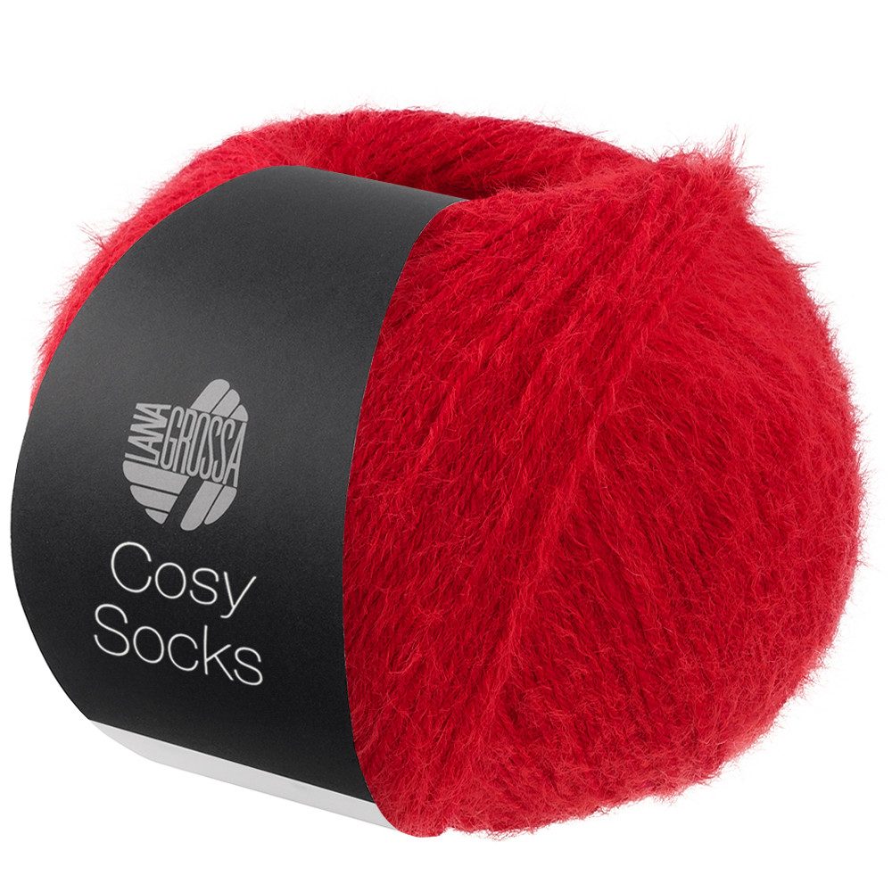 LANA GROSSA Meilenweit 100 g COSY SOCKS Häkelwolle, 420 m (Flauschige Sockenwolle mit Merinowolle, waschmaschinenfest), 100 g