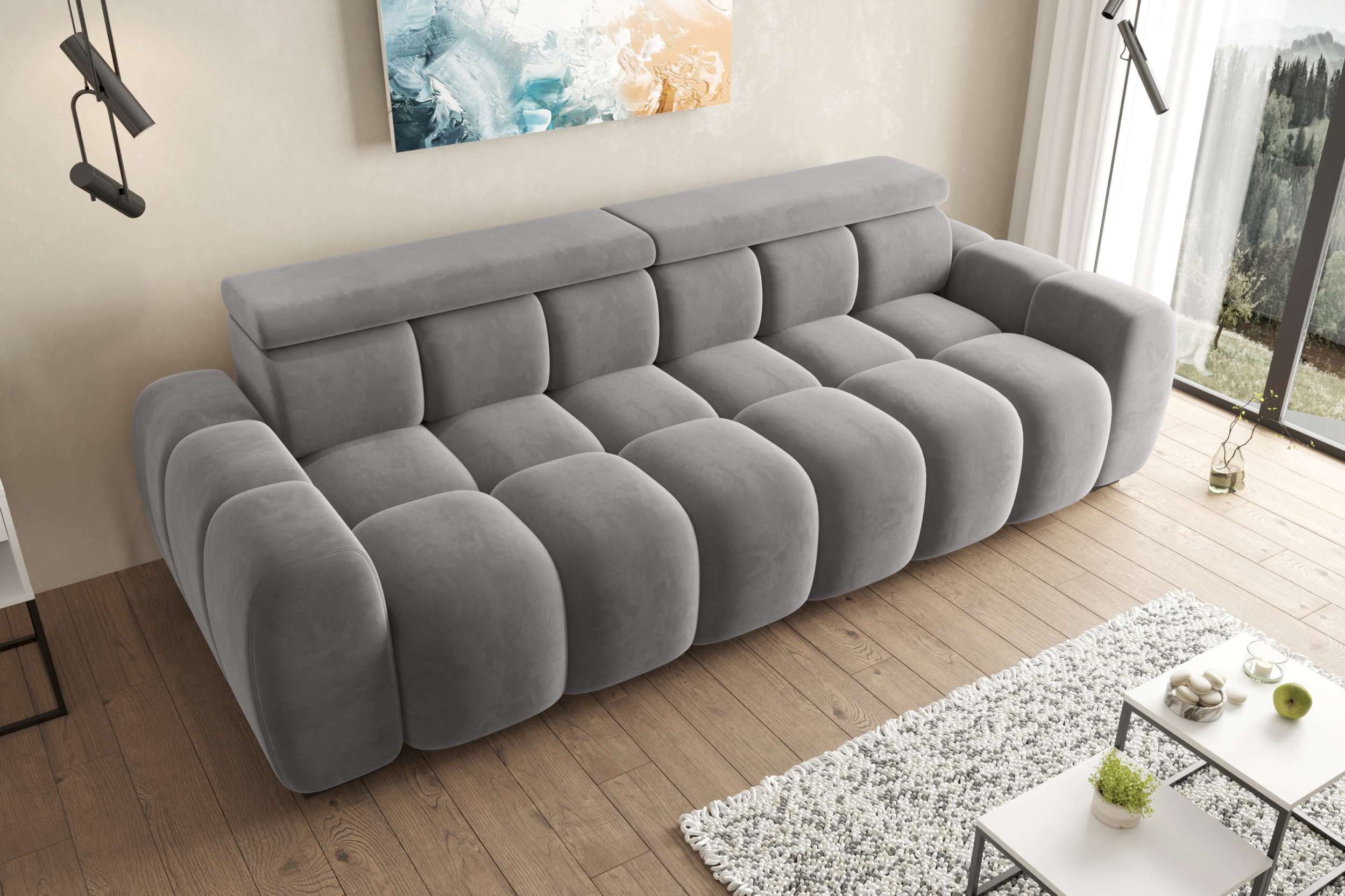 99rooms Big-Sofa Alessio, Sofa, Big-Sofa, mit elektrischer Sitztiefenverstellung, Bezug: Velours TIFFANY