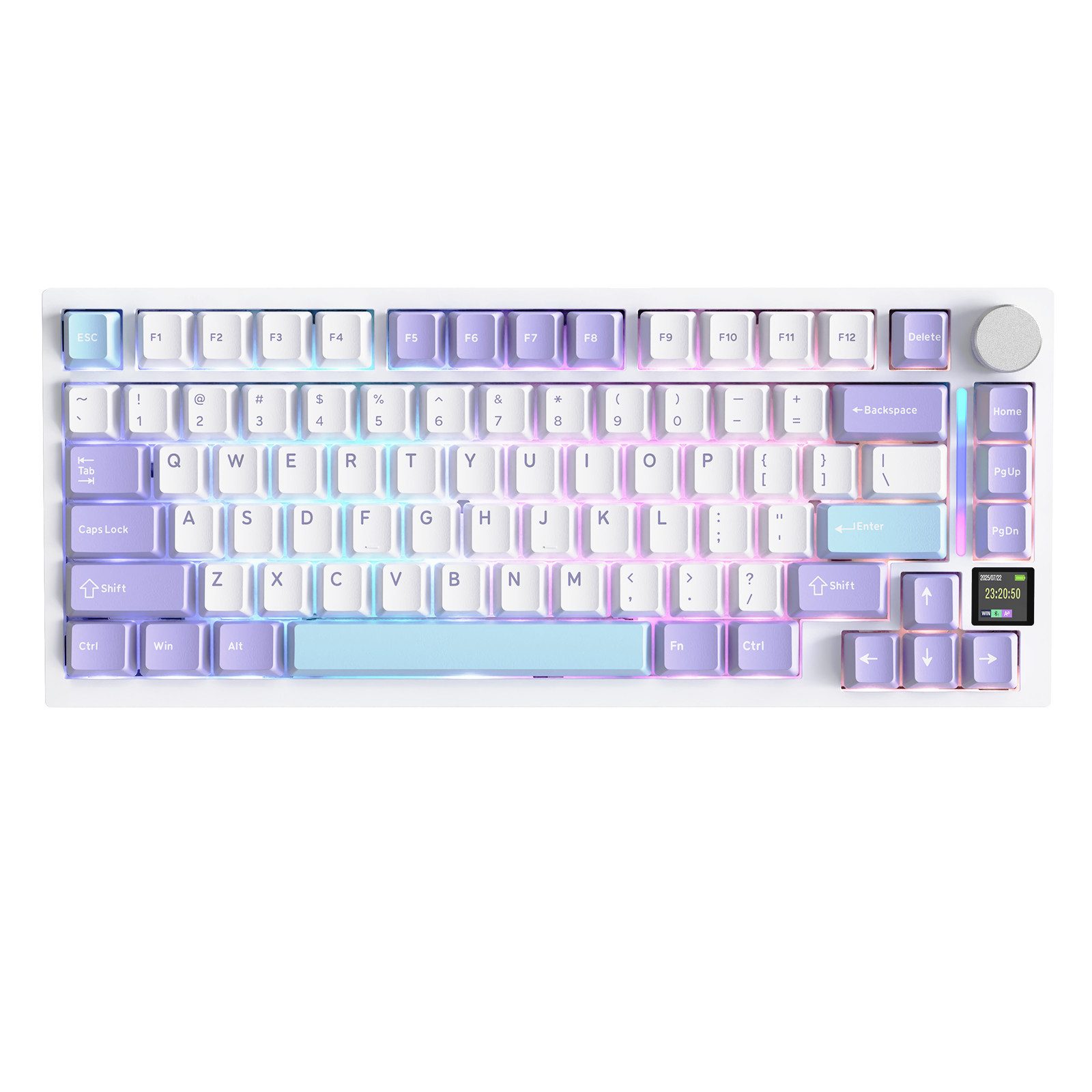 ATTACK SHARK X820 Ultra Mechanische Tastatur mit,75% ANSI-Layout, 2,4 GHz/BT/Wired Gaming-Tastatur (Gasket,TFT-Bildschirm und Knopf,5 Sound-Absorbing Foams,Hot-Swap)