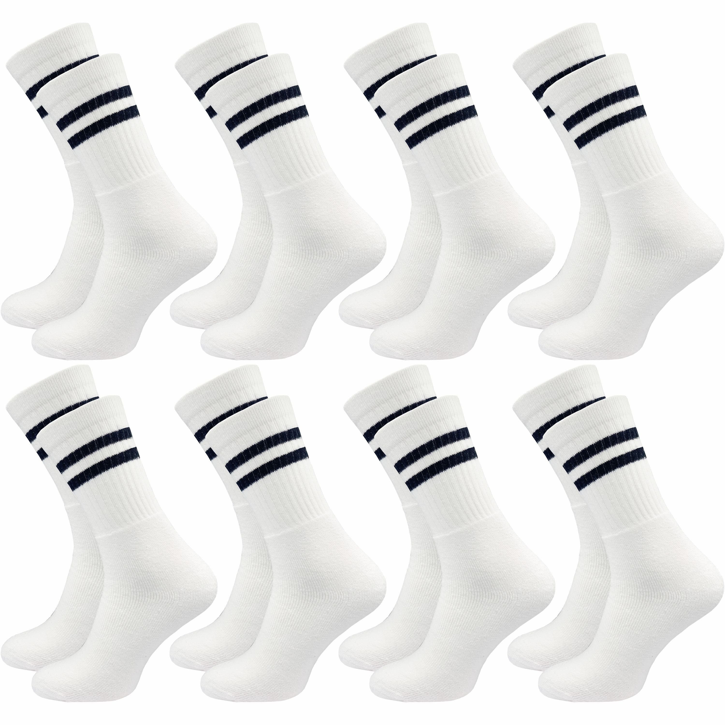 Tennissocken für Herren im Retro-Style in weiß & schwarz für Freizeit & Sport