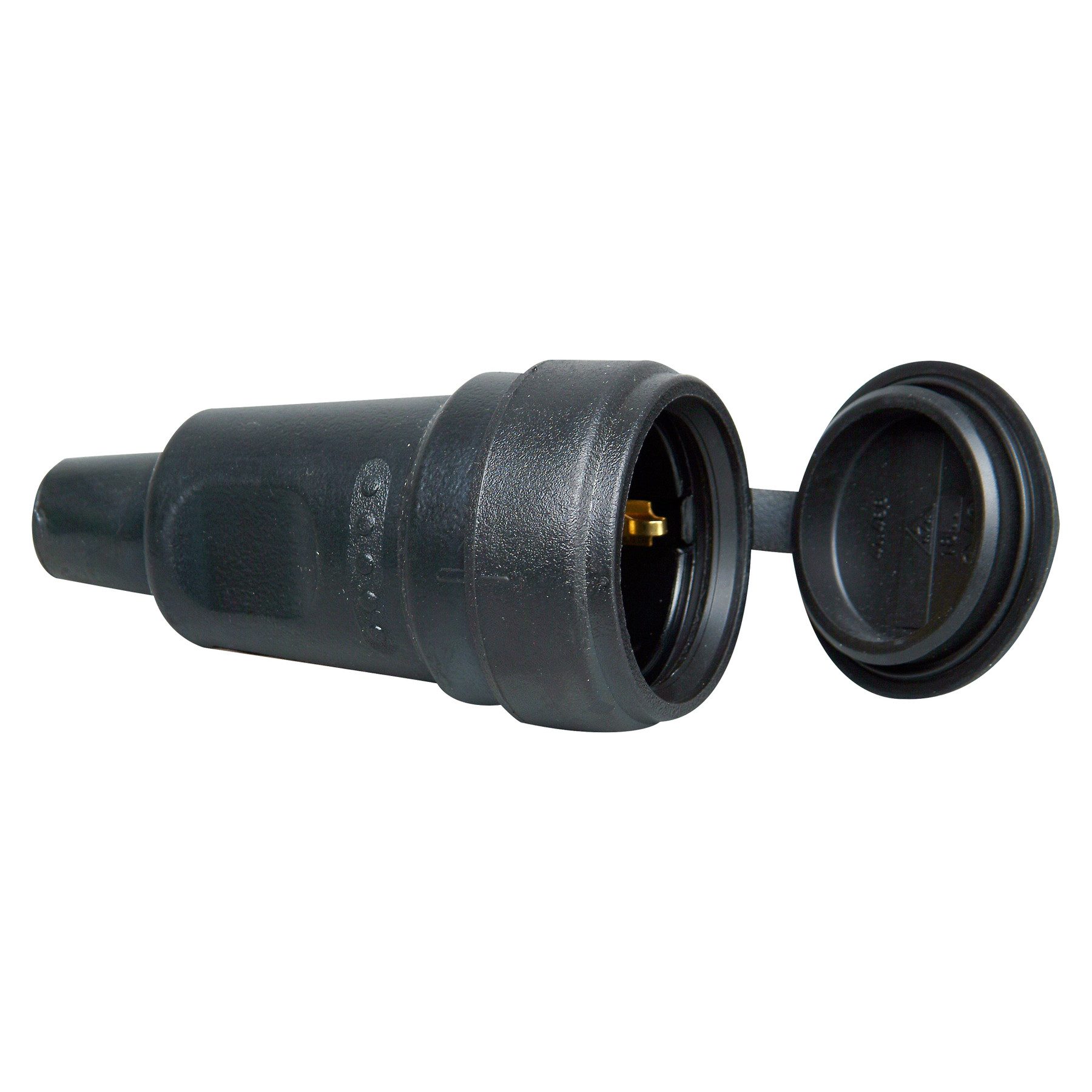 Kopp Schuko-Kupplung KOPP Schutzkontakt-Kupplung 181416067, Vollgummi, Schutzdeckel