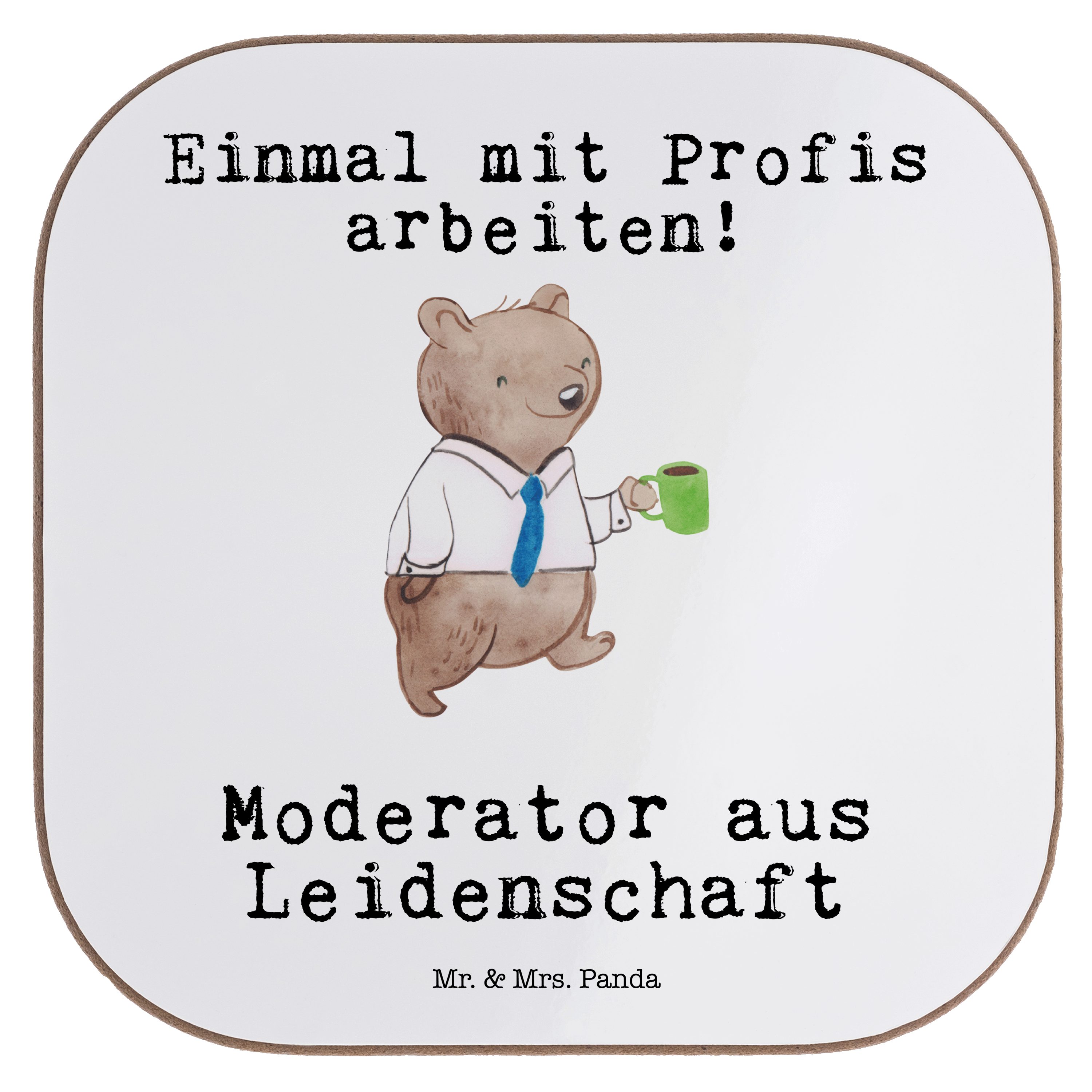 & Mrs. Weiß - Mr. 1-tlg. aus Moderator Leidenschaft Geschenk, Gl, Getränkeuntersetzer Panda Getränkeuntersetzer, -