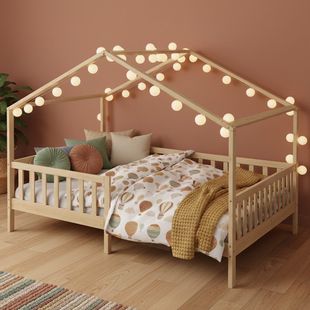 Bellabino Kinderbett Bia mit Rausfallschutz & Lattenrost (natur, optional m günstig online kaufen