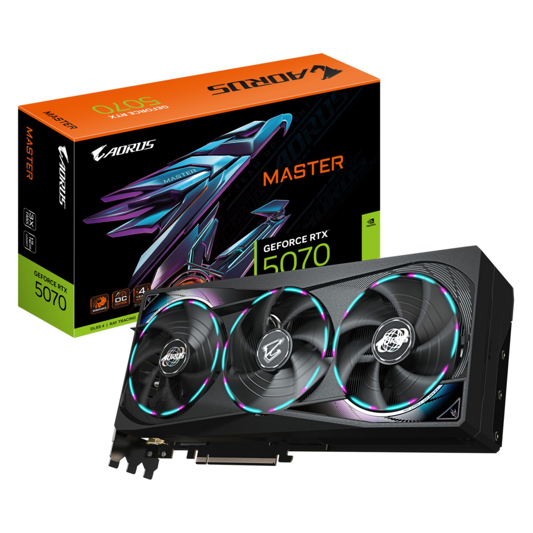 Gigabyte AORUS GeForce RTX 5070 MASTER 12G Grafikkarte - 12GB GDDR7, 192 Bit, P Grafikkarte