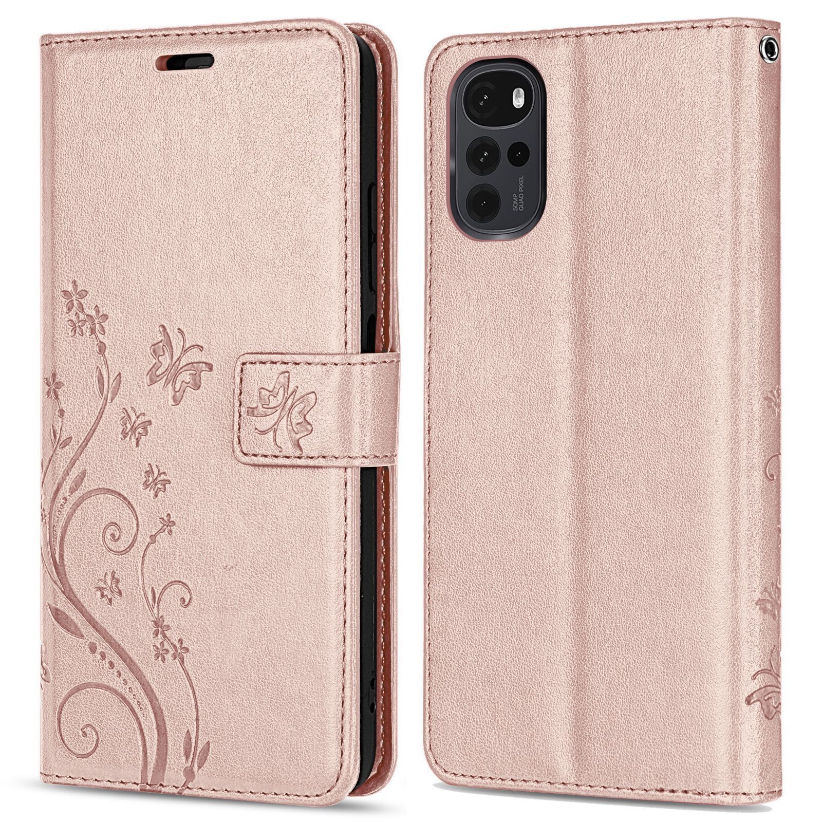 betterfon Handyhülle Handytasche für Motorola Moto G22 Klapphülle Klapphülle, Bookstyle-Hülle: Magnetverschluss 3 Kartenfächer & Standfunktion
