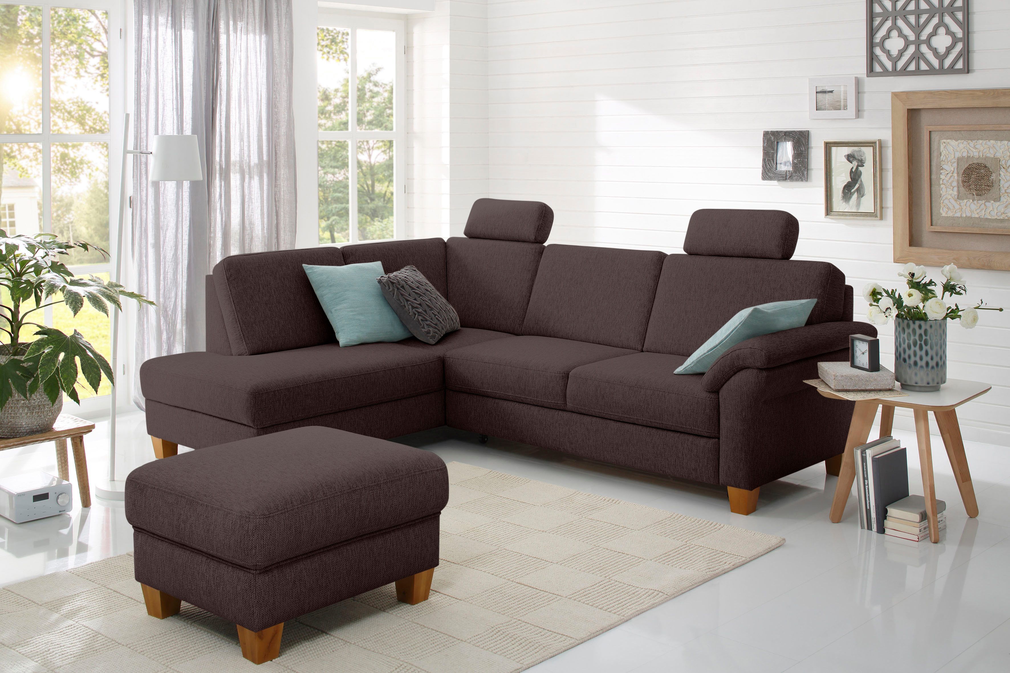 Home affaire Ecksofa Borkum L-Form, mit Federkern, wahlweise mit Bettfunktion