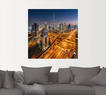 Artland Wandbild Skyline Dubai, Bilder von Asien (1 St), als Alubild, Outdoorbild, Wandaufkleber in verschied. Größen