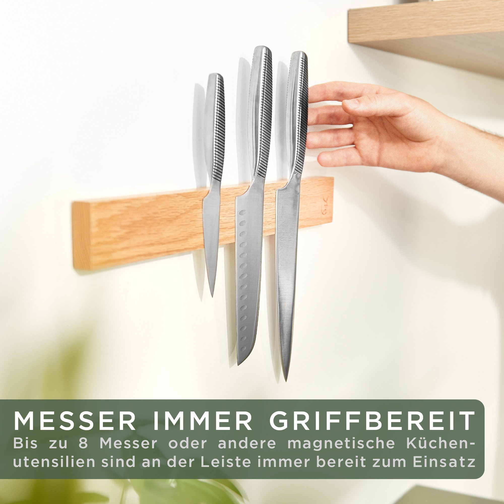 Waldwerk Messerleiste Magnetleiste Messer (40x5cm) - magnetische Messerleiste, Messerhalter magnetisch, Messer Magnetleiste zum Kleben oder Schrauben – Bild 5 von 5