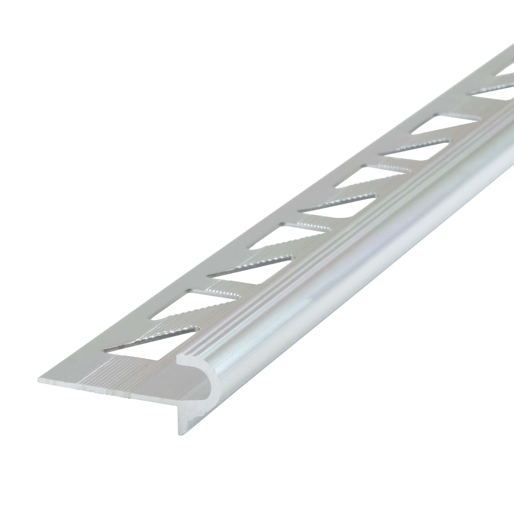 Dalsys Treppenkantenprofil Fliesenschiene (2,5m, Höhe 12,5mm, 1-St), Stufenprofil aus Aluminium, hoher Kantenschutz Silber