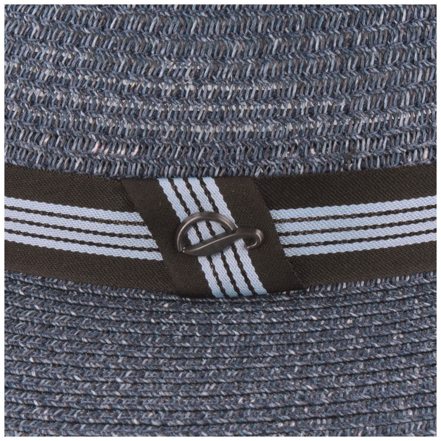 Göttmann Strohhut Melierter Papier-Traveller Hemingway mit gestreiftem Ripsband