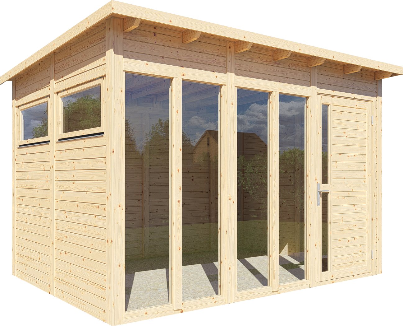 Thumbnail - BERTILO Gartenhaus Pentus 3 Office, in verschiedenen Farben, BxT: 359x266 cm