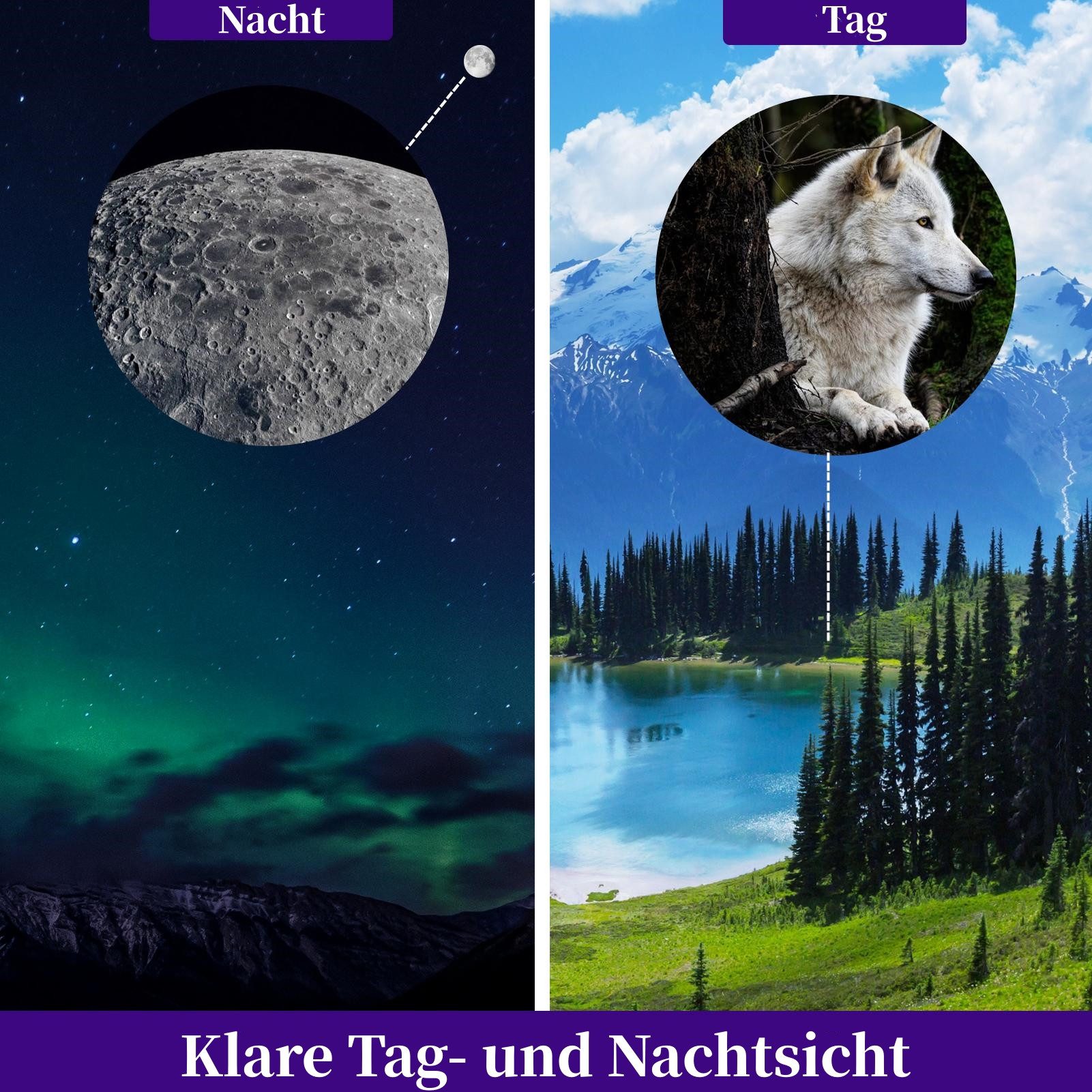 Vellora Teleskop Astronomisches Teleskop, 90-mm-Refraktor, 800-mm-Brennweite, tragbar, Kommt mit Stativ