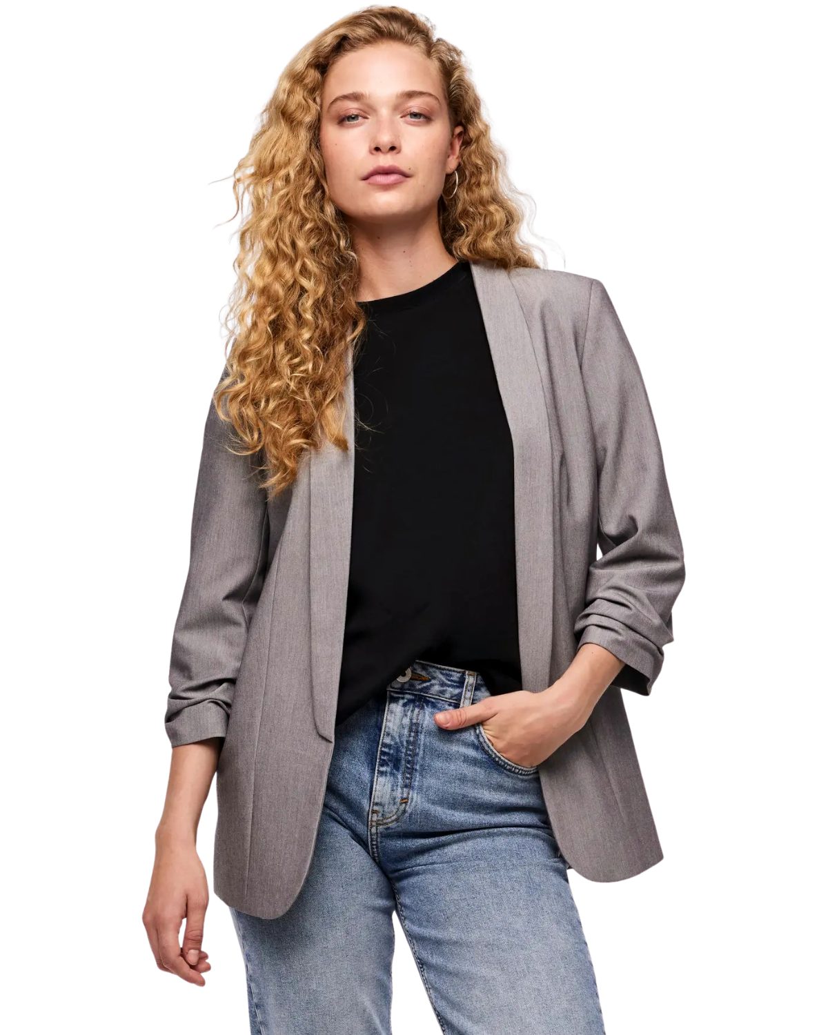 pieces Longblazer Regular Fit Blazer stylisch kombinierbar