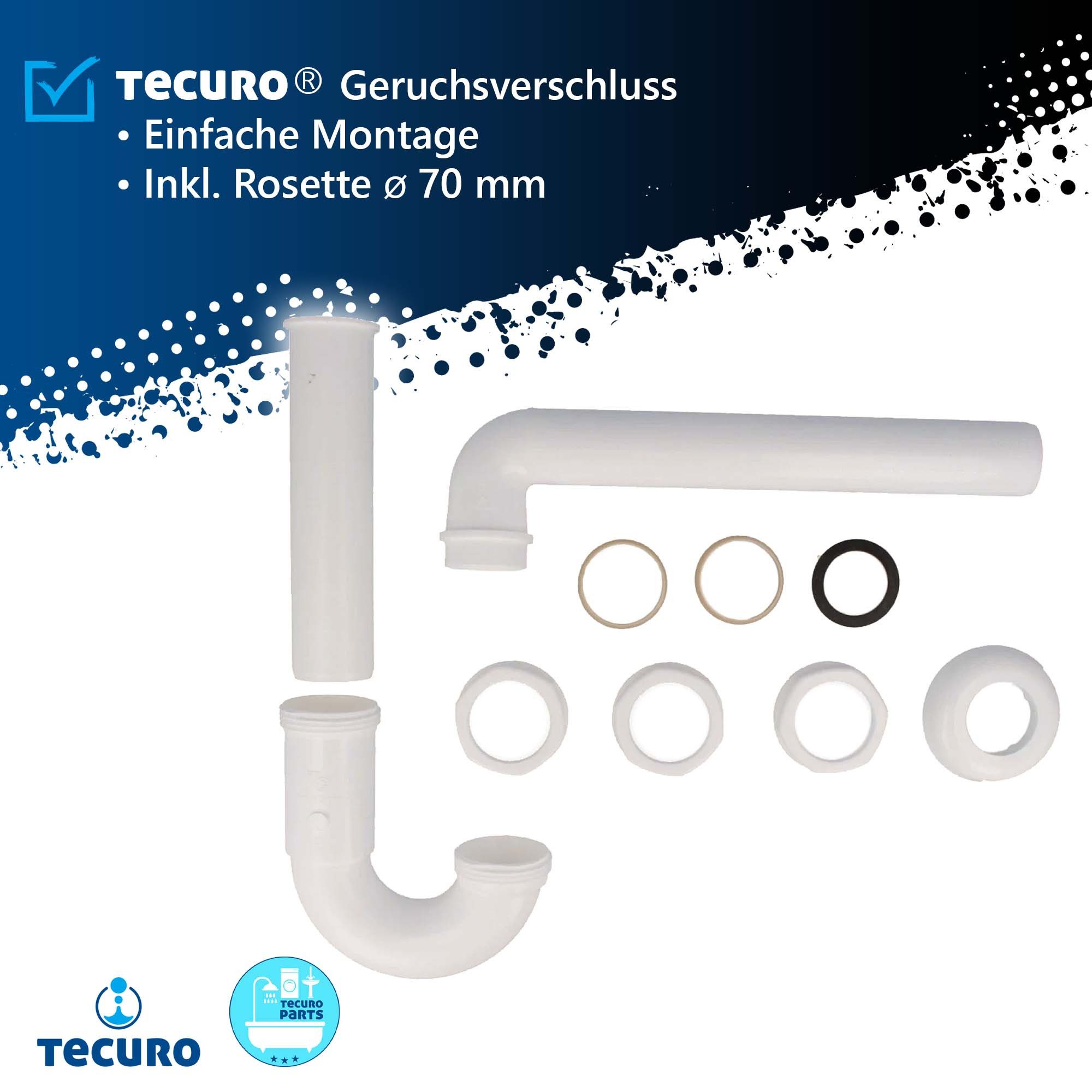 tecuro Siphon Geruchsverschluss Ablaufgarnitur Siphon für Waschtisch, 1 1/4 Zoll