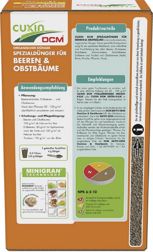 Thumbnail - Cuxin DCM Spezialdünger Cuxin DCM Spezialdünger Beeren 1,5 kg organischer Dünger
