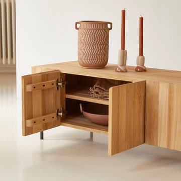 Tikamoon TV-Schrank Honorine TV Schrank aus massivem Teakholz 170 cm