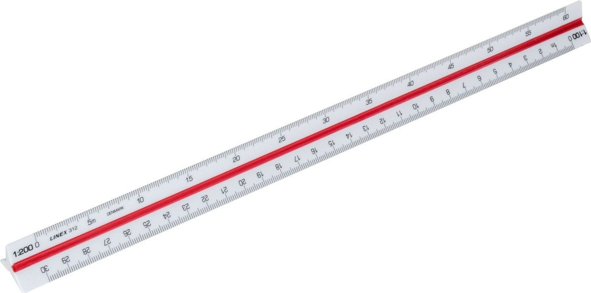 Linex Zeichenlineal Dreikantmaßstab 312 30cm weiß