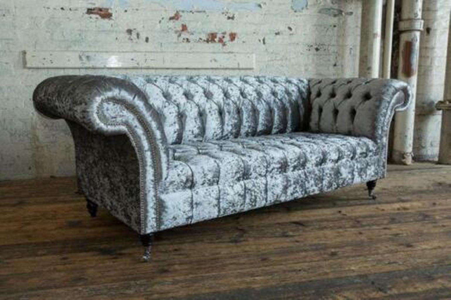JVmoebel Chesterfield-Sofa, design Polster Chesterfield Sitz Sitzer Sofa Braun Couch 3