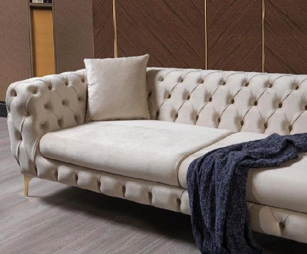 JVmoebel Sofa Beige Sitzer Couch, Europe Chesterfield Made Neu in Luxus 3 Couches Sofas Sofa Dreisitzer