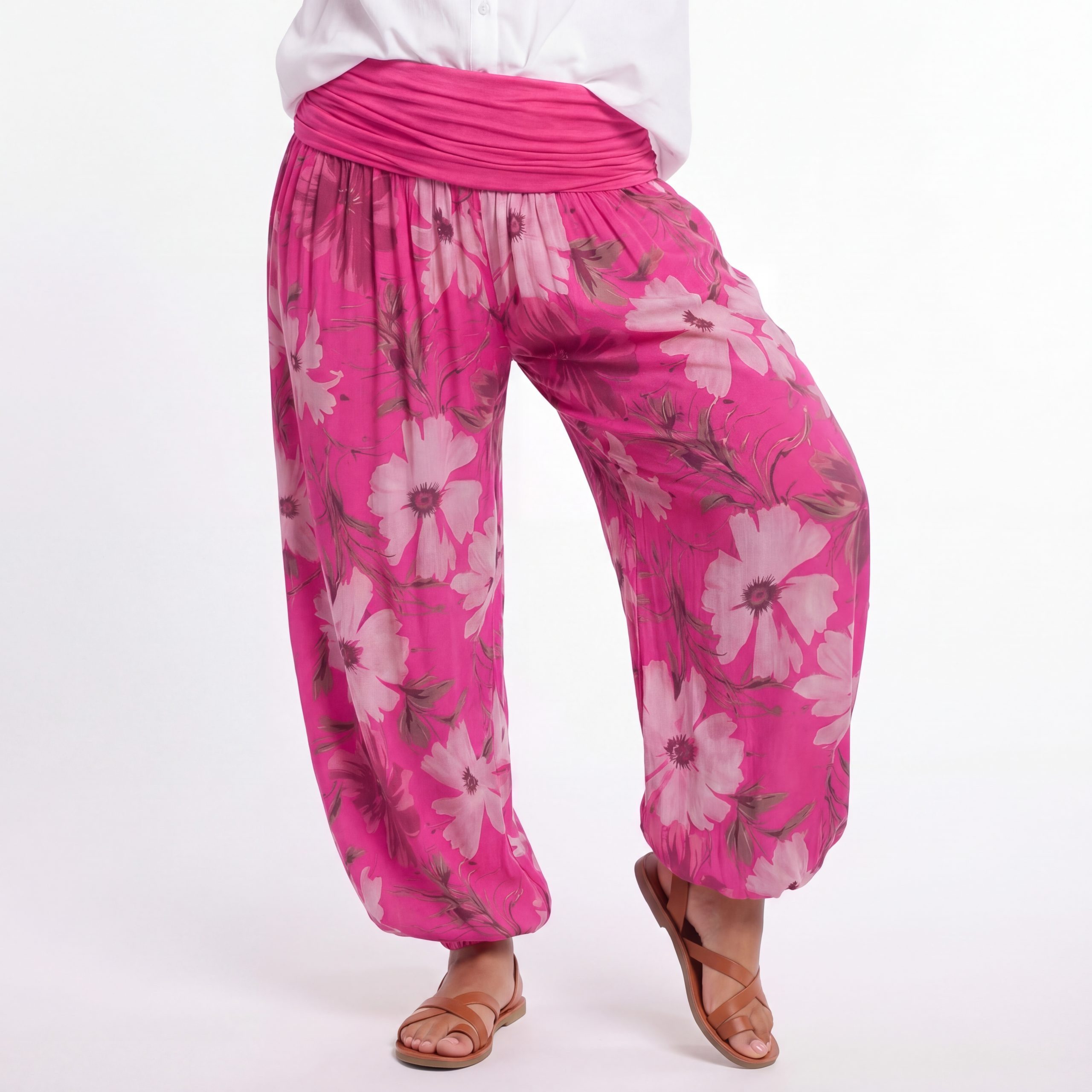 OriginalYou Haremshose Sommerhose luftig und leichte Pumphose für Damen mit elastischem Bund, sommerliches Design, Middle Waist