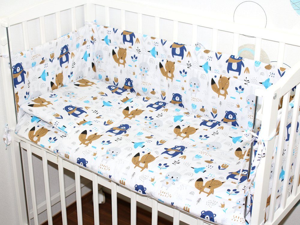 Beistellbett Baby Bettwäsche für Beistellbett mit Nestchen Spannbettlaken 6 teilig