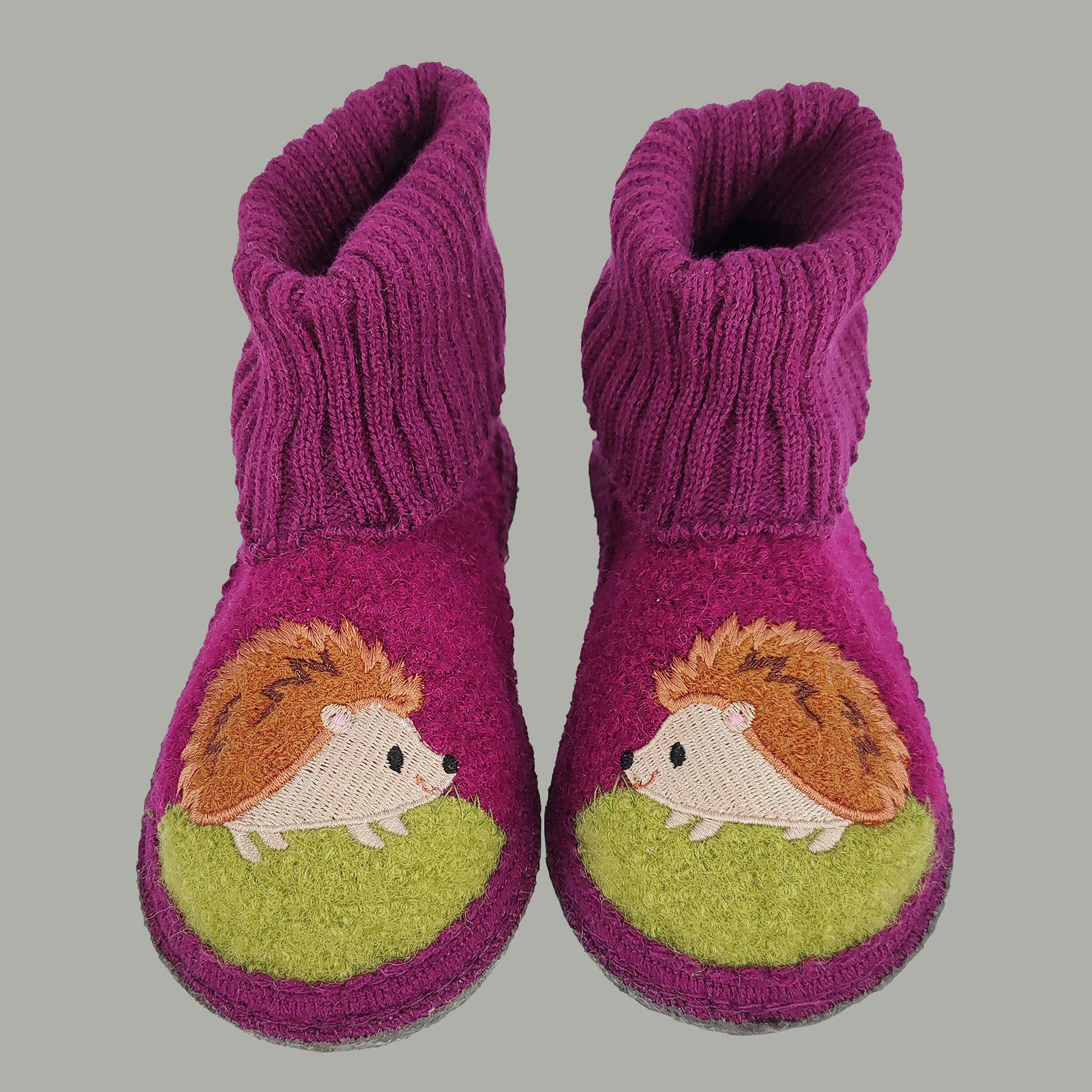Beck Hüttenschuh Igelchen Hüttenschuhe aus Schurwolle – Bild 4 von 5