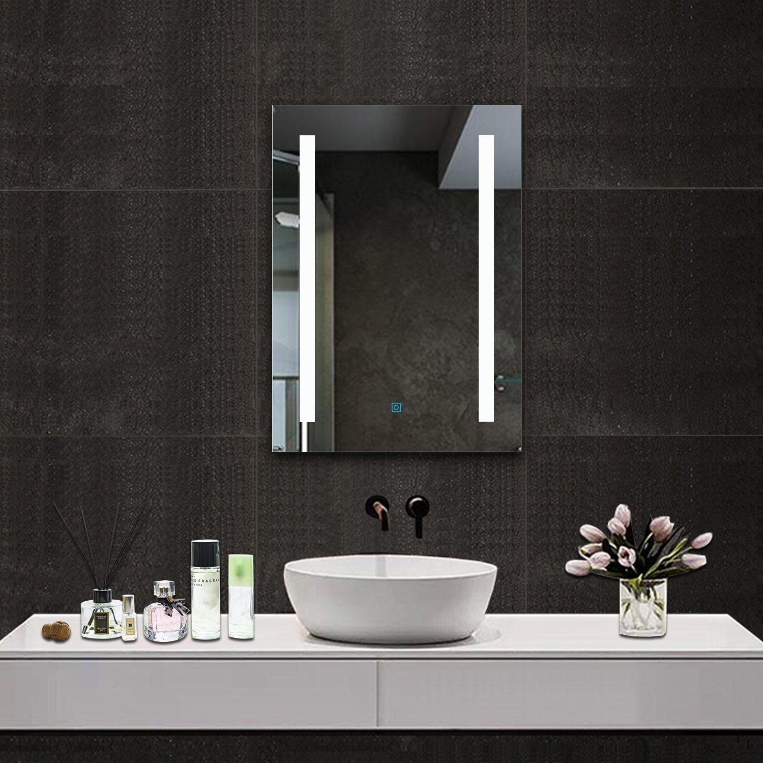 duschspa Badspiegel Badspiegel mit Beleuchtung 50x70 cm Wandspiegel, Touch  Beschlagfrei