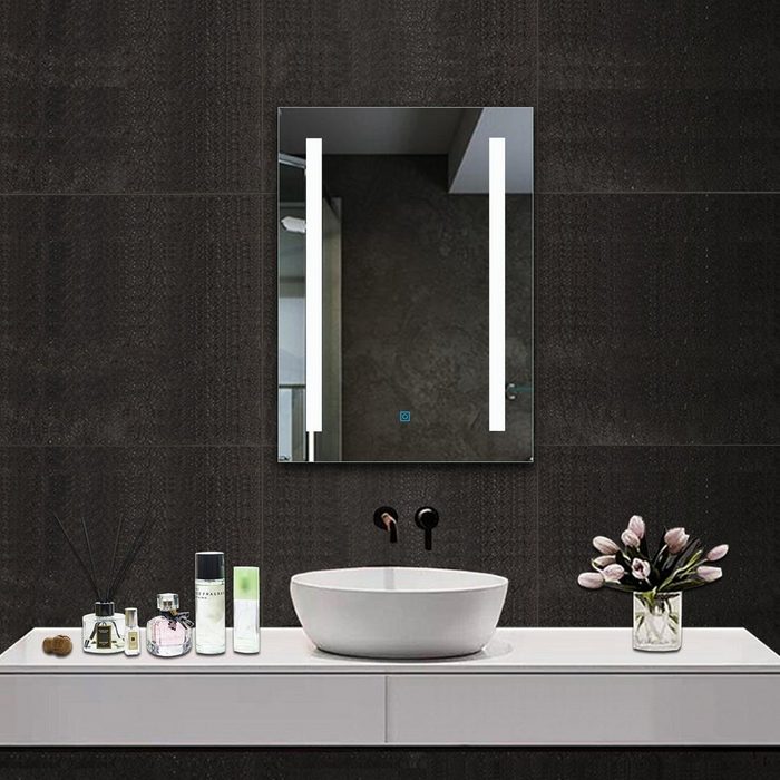 duschspa Badspiegel Badspiegel mit Beleuchtung 50x70 cm Wandspiegel Touch Beschlagfrei