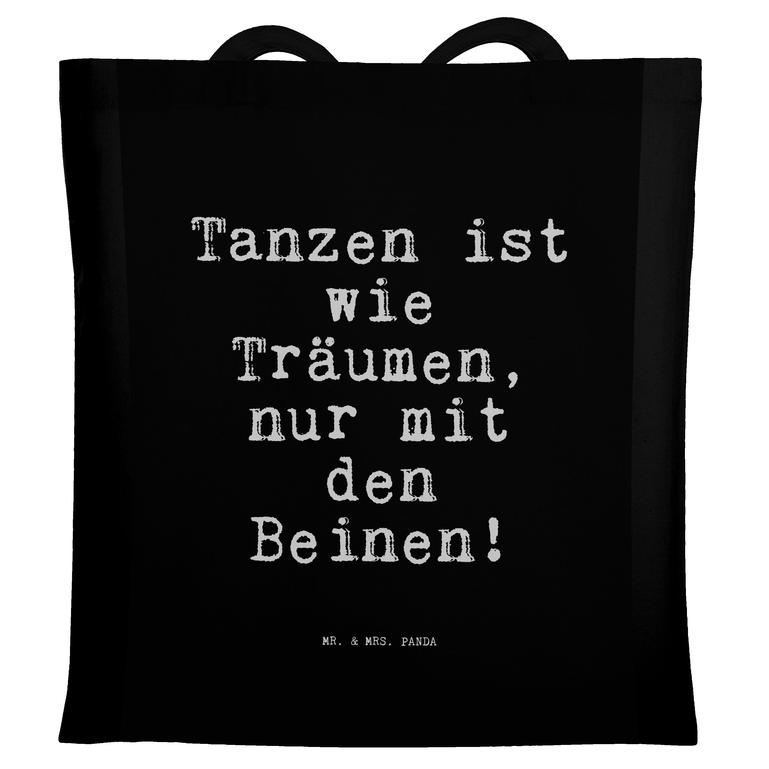 Mr. & Mrs. Panda Tragetasche »Tanzen ist wie Träumen,... Schwarz