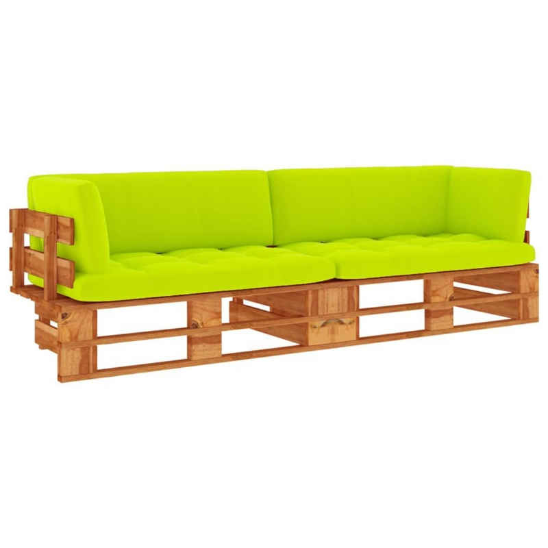 vidaXL Gartenlounge-Set 2-Sitzer-Palettensofa mit Kissen Honigbraun Kiefer Imprägniert, (1-tlg)