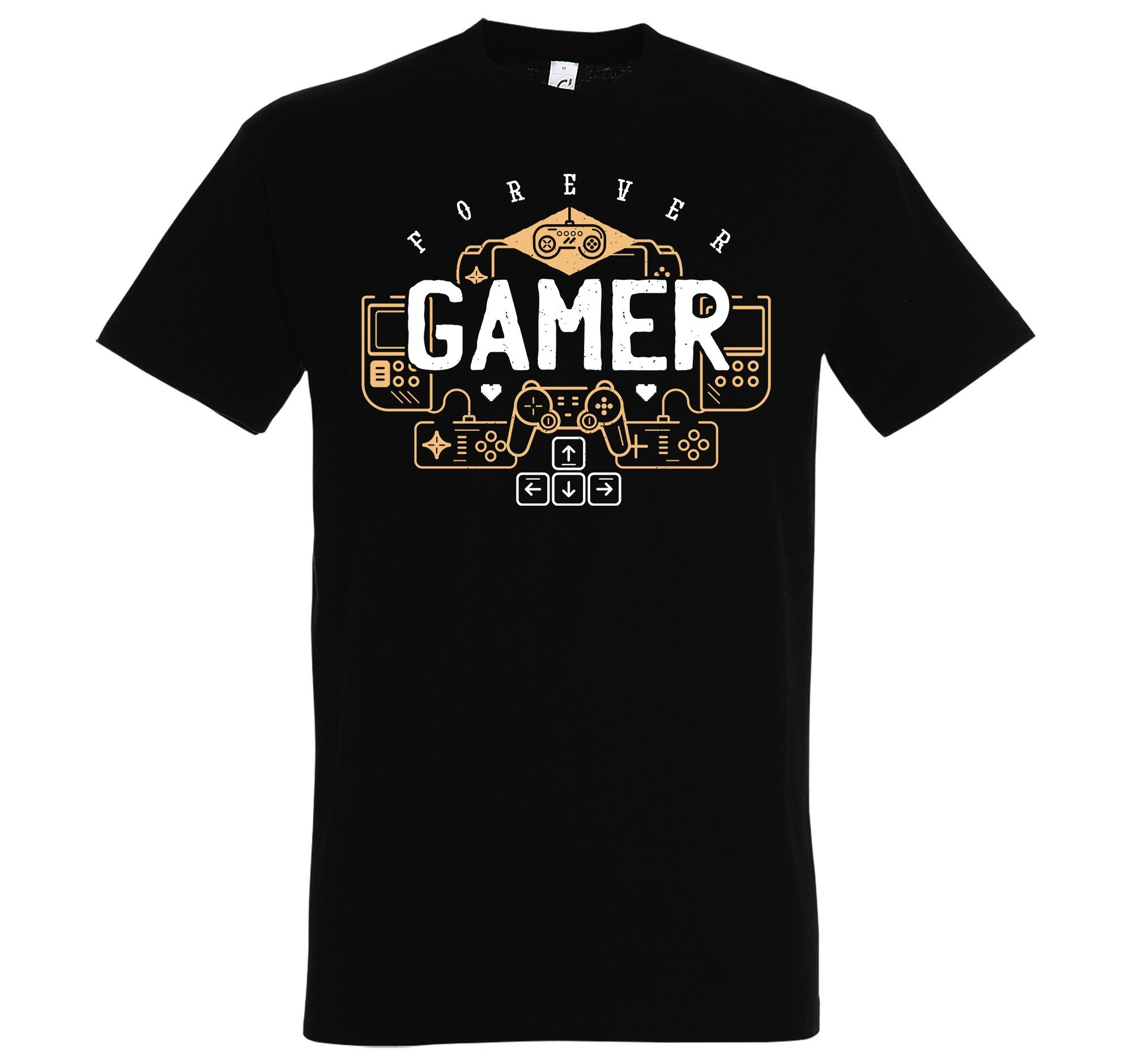 Youth Designz T-Shirt Gamer Forever Herren Shirt mit trendigem Frontprint Schwarz