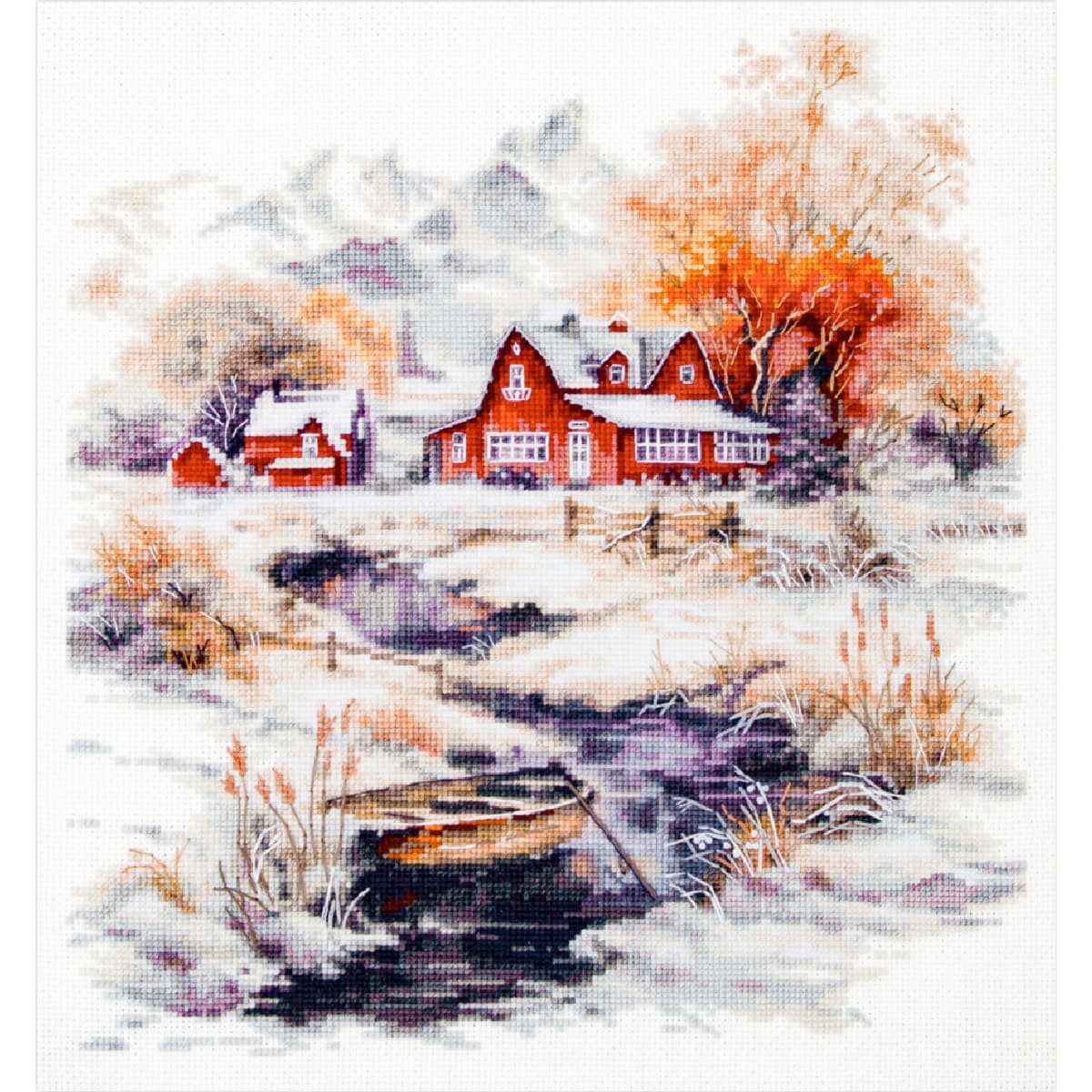 Magic Needle Kreativset Kit punto croce contato Magic Needle "Il respiro di novembre", 26x29cm, (embroidery kit by Marussia)