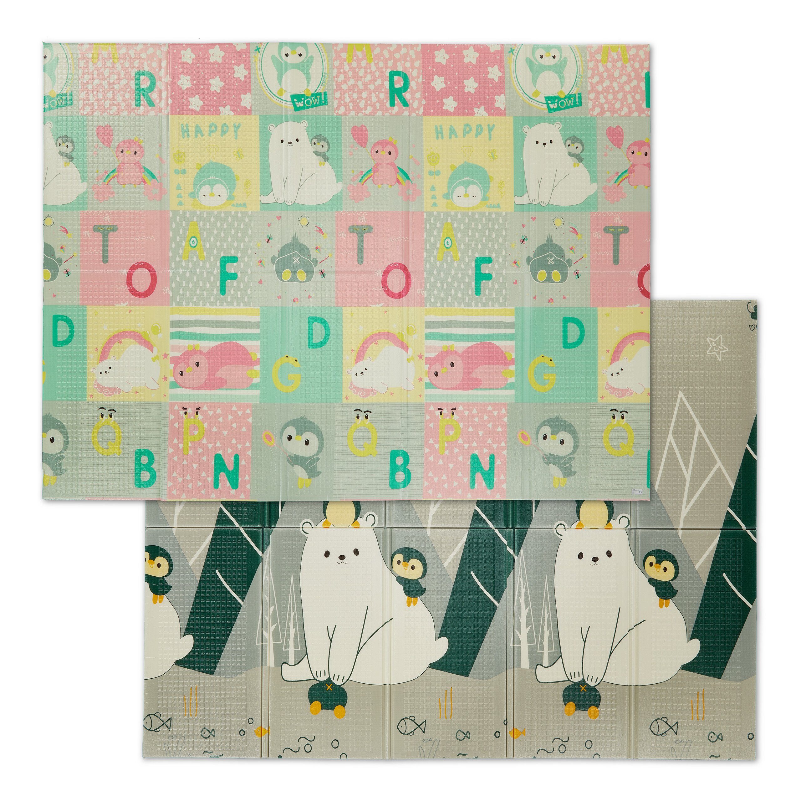 relaxdays Spielmatte Faltbare Spielmatte mit Tiermotiven