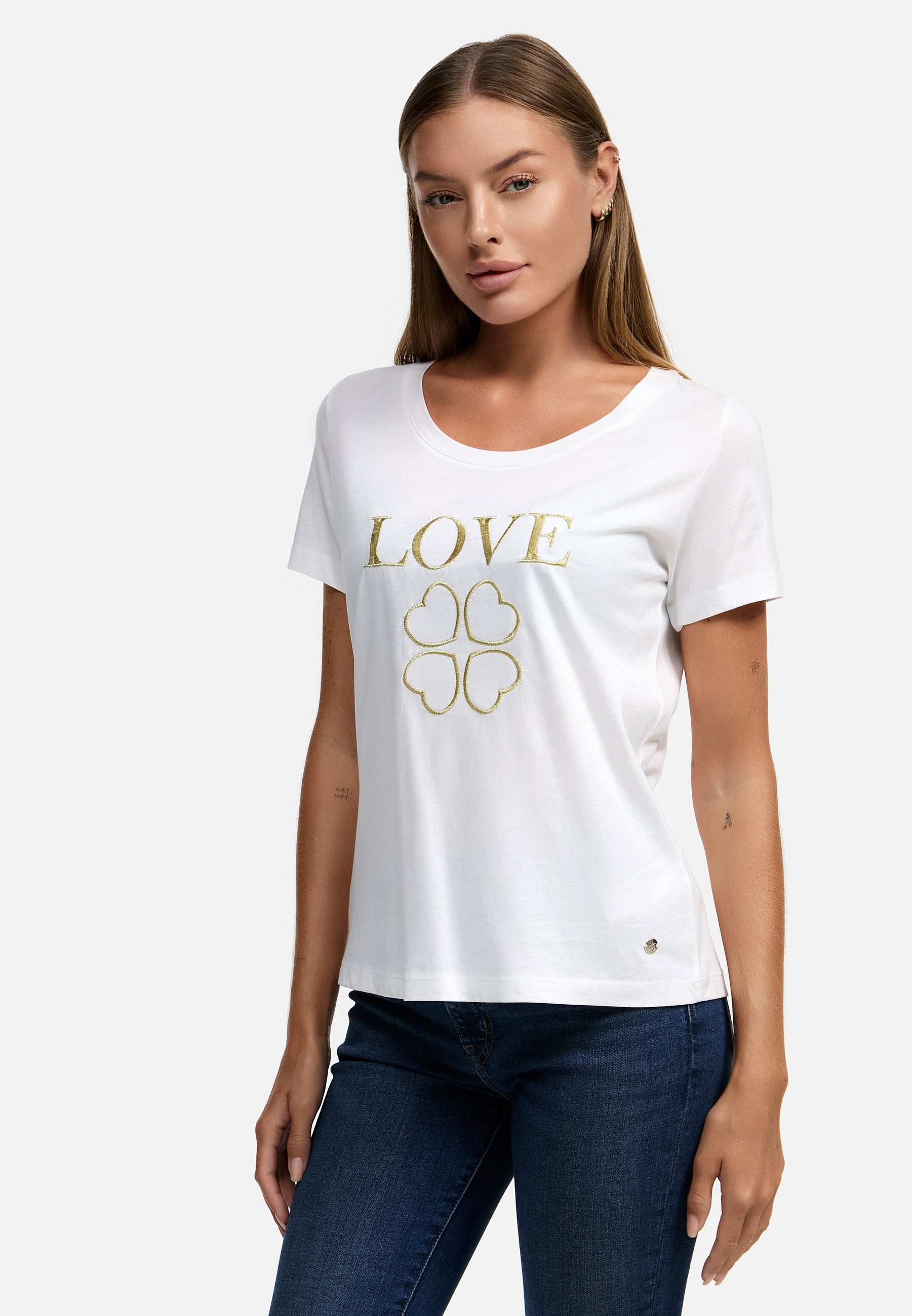 Decay T-Shirt Herz-Design und Love-Schriftzug (1-tlg)