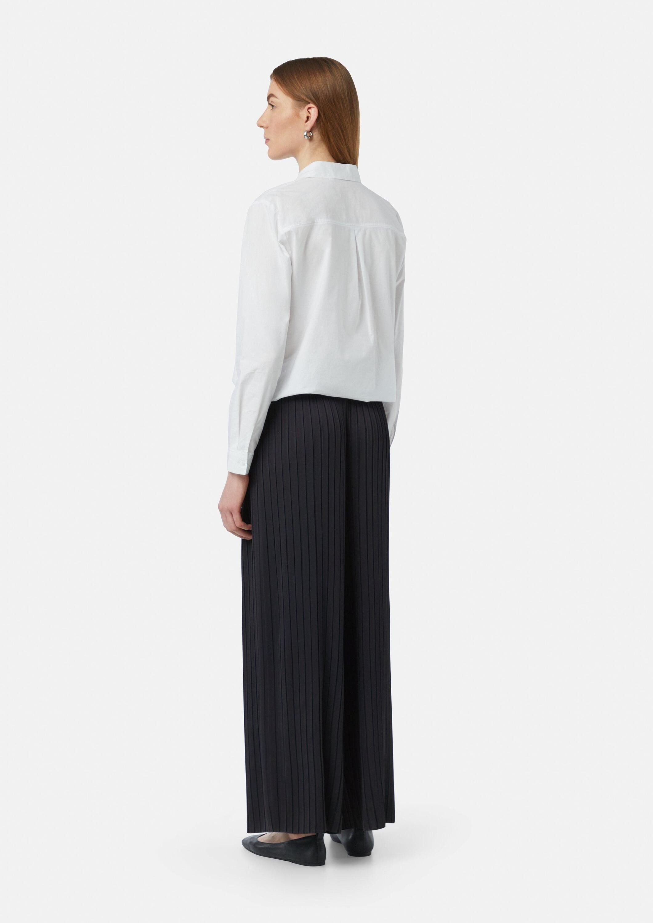 comma Chinos Hose Fließende Plissee-Hose mit leichtem Glanz